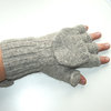 Alpaka Handschuh mit Kapuze silbergrau